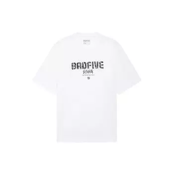 Li Ning Badfive Letter Logo Round Neck Pullover Casual Short Sleeve T Shirt Men T Shirts White AHSS383-5 M