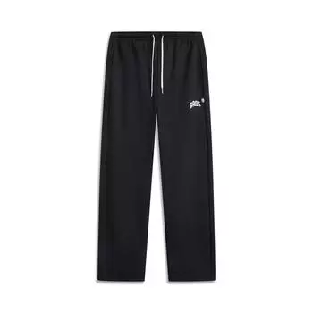 Li-Ning Badfive Letter Mid-Rise Drawstring Breathable Versatile Straight Leg Casual Pants Men bottoms Black AKLV081-3 M