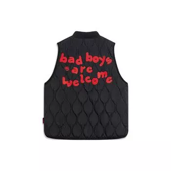 Li Ning Badfive Letter Print Baseball Collar Хлопковый жилет для мужчин, жилеты, черный AMMT005-2 M