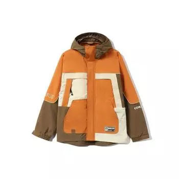 Li Ning Badfive Letter Print Color Block Loose Hooded Jacket Men Jacket Ochre-Orange AFDR373-2 3XL