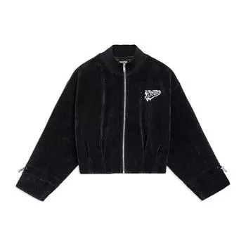 Li Ning Badfive Letter Print Loose Knit Jacket Women Jacket Black AFDSA82-3 M