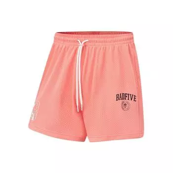 Li Ning Badfive Letter Print Quick-Dry Cool Loose Competition Casual Shorts Men shorts Desert-Pink AAPT093-7 L
