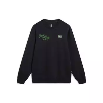 Li Ning Badfive Letter Pullover Sweatshirt Men Sweatshirts Black AWDT463-1 XL