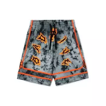 Li Ning Badfive логотип печатный цветной блок шнурок повседневные шорты мужские шорты серый AAPR581-2 M