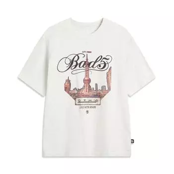Li Ning Badfive Модная Свободная Повседневная Футболка с Круглым Вырезом и Принтом Букв, с Коротким Рукавом, Мужские Топы AHSVD93-2 L