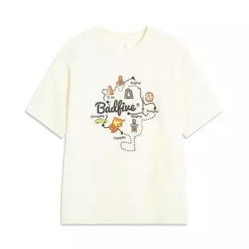 Li-Ning Badfive Модная Универсальная Футболка с Круглым Вырезом, Повседневная Свободная, с Принтом в Виде Букв, с Коротким Рукавом, Мужские Топы AHSVE09-3 S