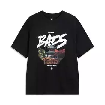 Li-Ning Badfive Модный Универсальный Повседневный С Круглым Вырезом Свободный С Принтом Буквенного Узора Футболка с Коротким Рукавом Мужские Топы AHSVE03-2 XL