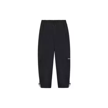 Li-Ning Badfive осенняя серия, однотонные свободные повседневные вязаные спортивные штаны с манжетами, мужские брюки черного цвета AKLS643-2 L