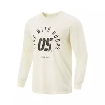 Li Ning Badfive Письменный Принт Пуловер Длинный Рукав Толстовка Мужская Толстовка Off-White ATLV065-1 S