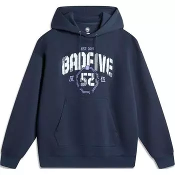 Li Ning Badfive Повседневная свободная толстовка Мужские топы Темно-синий AWDU263-6 M