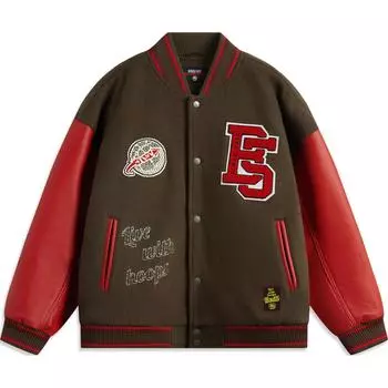 Li Ning Badfive Printed Letter однобортная удобная повседневная бейсбольная куртка мужские куртки сланцево-коричневый Glory-красный AJMV065-1 XL
