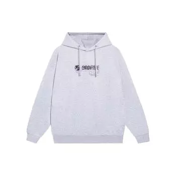 Li Ning Badfive Series Letter Print Pattern Hooded Loose Sweatshirt Unisex Sweatshirt Light-Floral-Gray AWDSD37-2 L