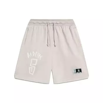 Li Ning Badfive Series Letter Print Sweat-Absorbing Casual Shorts Men shorts Moonlight-Gray AKST281-2 M