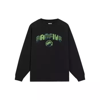 Li Ning Badfive Series Letter Print Свободный свитер с круглым вырезом и длинными рукавами Толстовка унисекс, черная AWDS655-5 XXXL