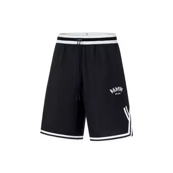 Li-Ning Badfive Series Logo Letter Color Block Quick-Dry Straight Basketball Shorts Men shorts Black AAPT033-3 S