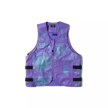 Li-Ning Badfive Series Printed безрукавка с глубоким V-образным вырезом свободный жилет мужской жилет фиолетовый AMDR083-1 S