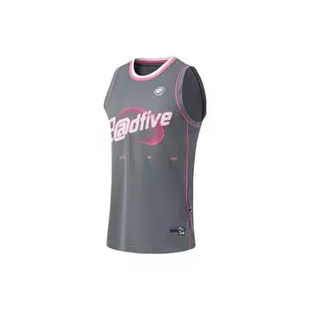Li Ning Badfive Series Seven City Collaboration Fog City Trend Letter Number Printing Moisture Свободный крой жилет для соревнований для мужчин AAYT719-2 3XL