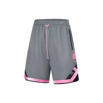 Li Ning Badfive Series Seven City Collaboration Fog City Trend Color Block Quick Dry Casual Shorts Men shorts Shadow-Gray AAPT709-2 XL