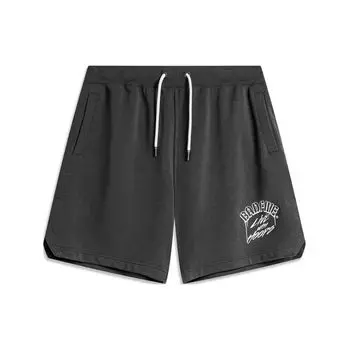Li-Ning Badfive Series средней посадки со шнурком, впитывающие пот, удобные спортивные повседневные шорты для мужчин, темно-серые AKSU439-4 M