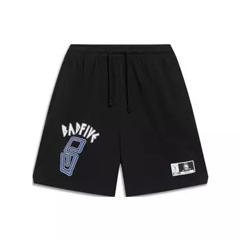 Li-Ning Badfive Series Влагоотводящие повседневные шорты с буквенным принтом, мужские брюки, черные AKST281-1 L