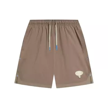 Li Ning Badfive Seven Cities Collaboration Label Прямые свободные повседневные шорты мужские шорты грибно-коричневые AKST841-1 L