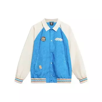 Li Ning Badfive Seven Cities Collaboration вышитая бейсбольная куртка с длинным рукавом мужские куртки синяя AFDT801-3 S