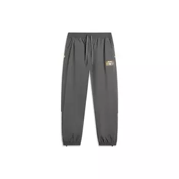 Li Ning Badfive Seven City Collaboration быстросохнущие свободные трикотажные спортивные брюки мужские низы черный белый AYKT805-1 L
