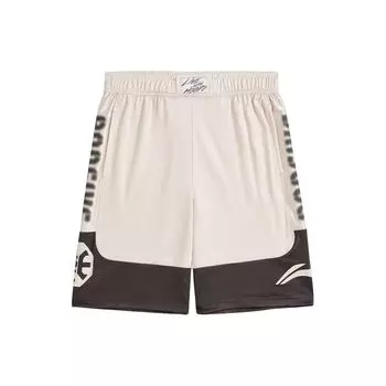 Li Ning Badfive Spliced Letter Mid Waist Breathable Прямые спортивные шорты мужские шорты гравийно-серый обсидианово-серый AAPU113-5 S