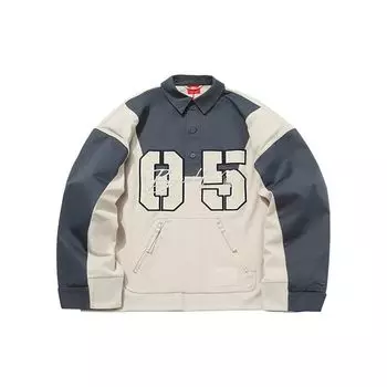 Li Ning Badfive Sports Basketball Series Color Block вышитая свободная рубашка поло с длинным рукавом мужские рубашки поло Oyster-Gray APLQ259-2 XS