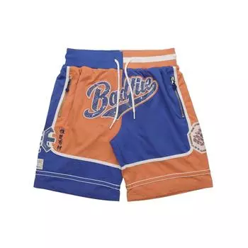 Li Ning Badfive Sports Basketball Series Color Block Loose Shorts Men shorts Blue Brown AAPQ245-2 M