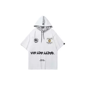 Li Ning Badfive Sports Basketball Series Cunning Theme Ape Head Print Hoodie Short Sleeve Men Hoodies White AWDR719-2 S