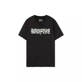 Li-Ning Badfive Sports Basketball Series Футболка с буквенным принтом и круглым вырезом, с короткими рукавами, мужские топы, черный AHSR473-1 L