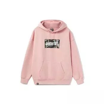 Li Ning Badfive Sports Basketball Series Letter Print Fleece Loose Hoodie Men Hoodies Fog-Rose-Pink AWDR773-6 XL