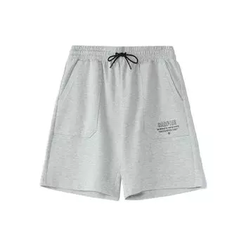Li Ning Badfive Sports Basketball Series Letter Print Loose Casual Shorts Men shorts Gray AKSR155-1 XL