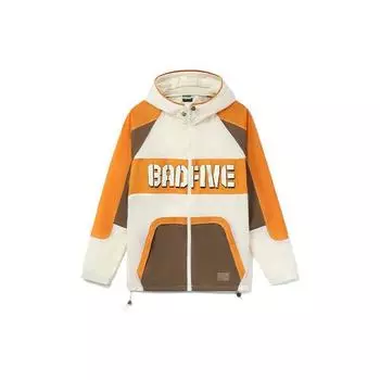 Li Ning Badfive Sports Basketball Series Logo Print Color Block Loose Sports Hoodie Men jackets Yellow AFDR371-2 XXL