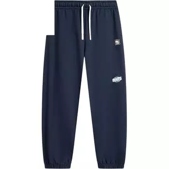 Li-Ning Badfive средней посадки свободного покроя трикотажные спортивные брюки с манжетами мужские низ темно-синего цвета AKLU203-6 M