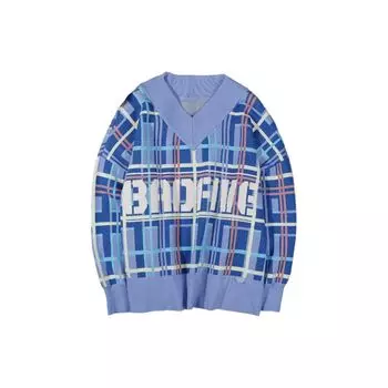 Li Ning Badfive Свитер облегающего кроя с графикой букв по всей поверхности Женский свитер Синий AMBS016-1 L