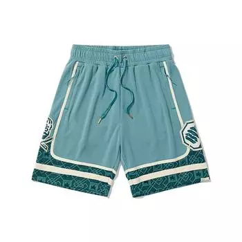 Li Ning Badfive свободные баскетбольные спортивные шорты мужские шорты зеленые AAPR441-1 M
