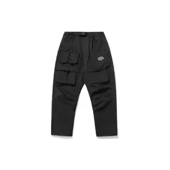Li-Ning Badfive Свободные спортивные брюки с несколькими карманами на заказ, мужские брюки черного цвета AKXR071-2 L