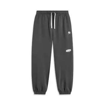 Li Ning Badfive свободные удобные трикотажные спортивные брюки с манжетами мужские низ темно-серый AKLU203-3 S