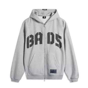 Li Ning Badfive свободный удобный флисовый универсальный кардиган с капюшоном мужские толстовки серый смешанный-серый AWDU511-3 L