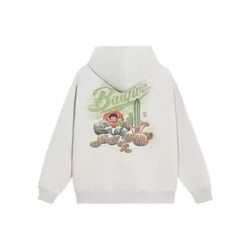 Li-Ning Badfive Tactical Plant Print Hooded Pullover Sweatshirt Unisex Tops Gray AWDS657-6 XL