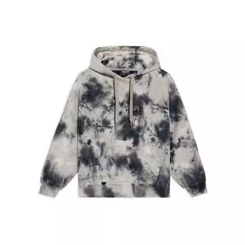 Li-Ning Badfive Tie-Dye Свободная толстовка с принтом, пуловер, женская толстовка с капюшоном, черная AWDS154-2 M