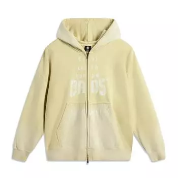 Li-Ning Badfive Толстовка с капюшоном на молнии, дышащая, повседневная, мужская, светло-желтая AWDV033-3 L