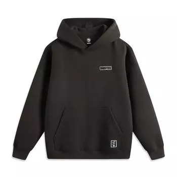 Li Ning Badfive Удобная мужская толстовка с буквенным принтом, черная, шоколадная, AWDV029-2 S