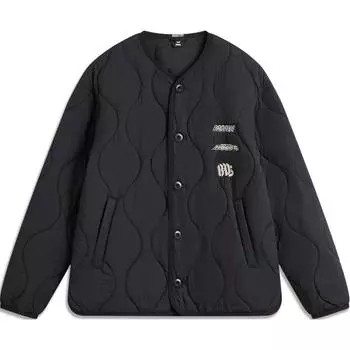 Li-Ning Badfive водонепроницаемая удобная свободная универсальная повседневная короткая зимняя хлопковая куртка мужская куртка черного цвета AJMU085-1 2XL