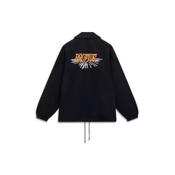 Li Ning Badfive вышитый буквенный принт воротник поло свободная повседневная куртка мужская куртка черный AFDT053-1 L