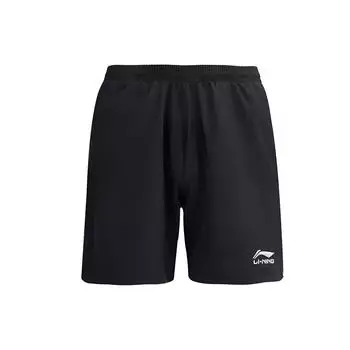 Li Ning Badminton Series быстросохнущие дышащие прямые беговые шорты однотонные повседневные мужские шорты черные AAPJ121-1 M