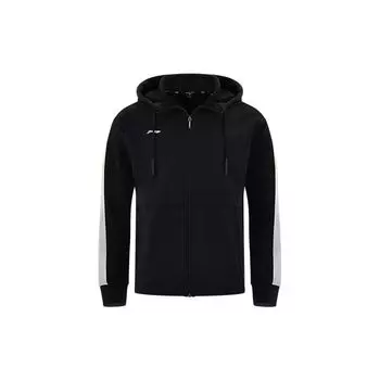 Li Ning Badminton Series Color Block Logo Куртка с капюшоном и длинными рукавами на молнии, унисекс, черная AJDS855-1 L