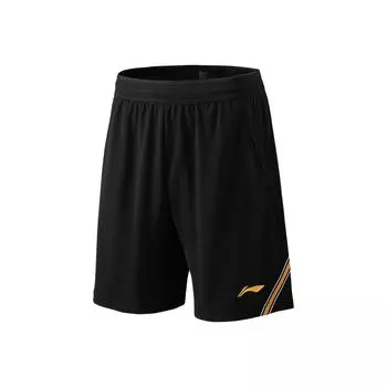 Li-Ning Badminton Series Color Block Mid-Rise Breathable Versatile Five-Point Sports Shorts Unisex Shorts Black AAPV041-1 M